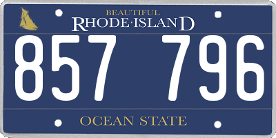 RI license plate 857796