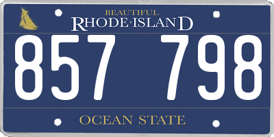 RI license plate 857798