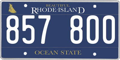 RI license plate 857800