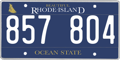 RI license plate 857804