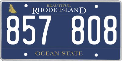 RI license plate 857808