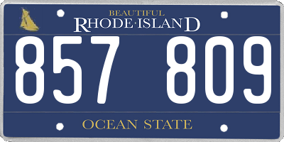 RI license plate 857809
