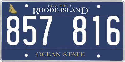 RI license plate 857816