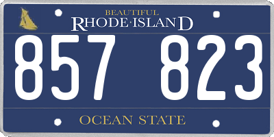 RI license plate 857823