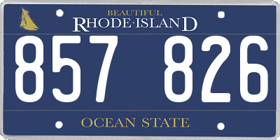 RI license plate 857826