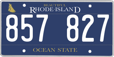 RI license plate 857827