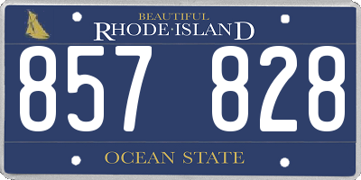 RI license plate 857828
