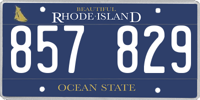 RI license plate 857829