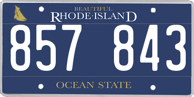 RI license plate 857843