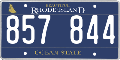 RI license plate 857844
