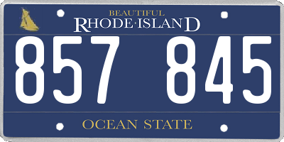 RI license plate 857845