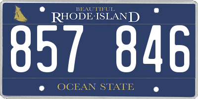 RI license plate 857846
