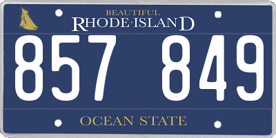 RI license plate 857849
