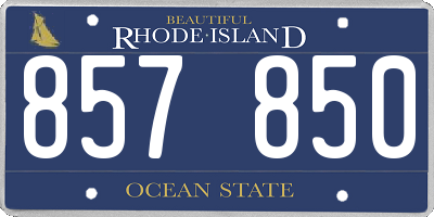 RI license plate 857850