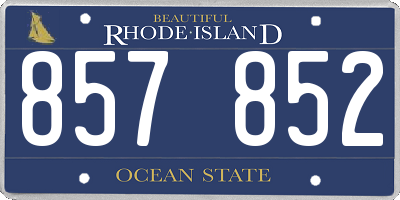 RI license plate 857852