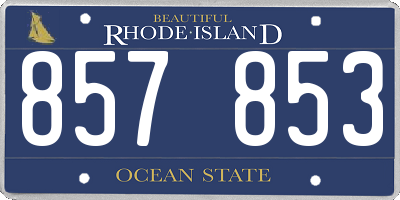 RI license plate 857853