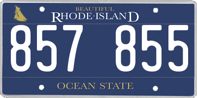 RI license plate 857855
