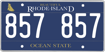 RI license plate 857857