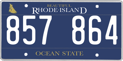 RI license plate 857864
