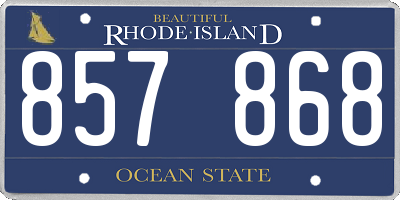 RI license plate 857868