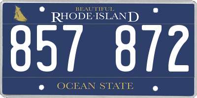 RI license plate 857872