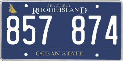 RI license plate 857874