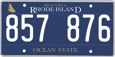 RI license plate 857876