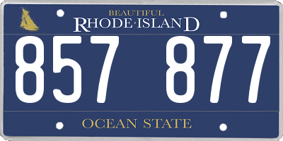 RI license plate 857877