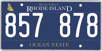 RI license plate 857878