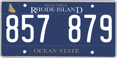 RI license plate 857879