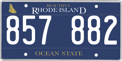 RI license plate 857882