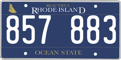 RI license plate 857883