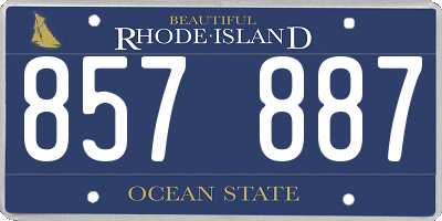 RI license plate 857887