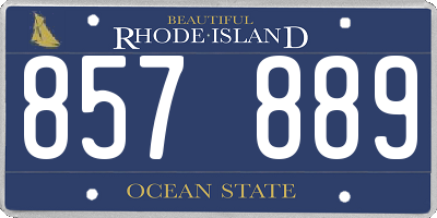 RI license plate 857889