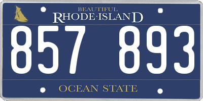 RI license plate 857893