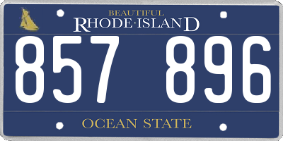 RI license plate 857896