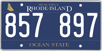 RI license plate 857897