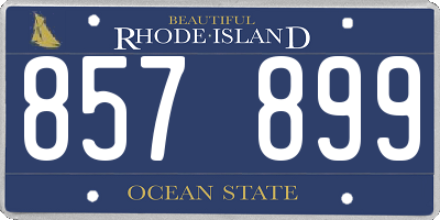 RI license plate 857899