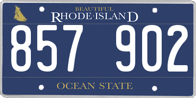 RI license plate 857902
