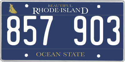 RI license plate 857903