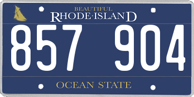 RI license plate 857904