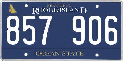 RI license plate 857906