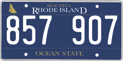 RI license plate 857907
