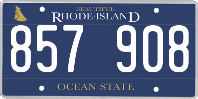 RI license plate 857908
