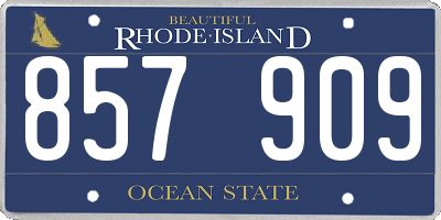 RI license plate 857909