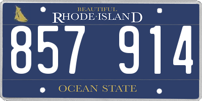 RI license plate 857914