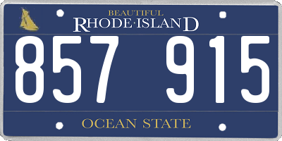 RI license plate 857915