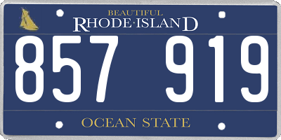 RI license plate 857919