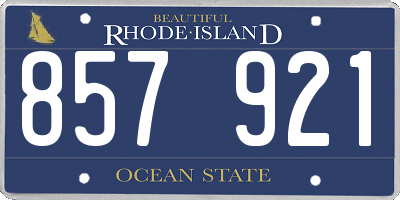 RI license plate 857921
