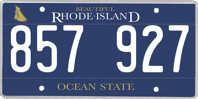 RI license plate 857927